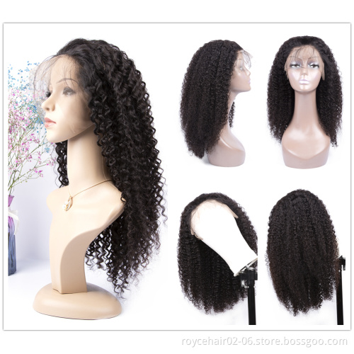 European Human Hair Full Lace 200 Density Kinky Curl Wig,Jewish Wig European Hair